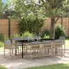 vidaXL Tuin eettafelset 9 pcs Beige poly rattan