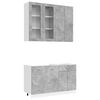 vidaXL Keukenblok LYON 4 pcs Betongrijs Bewerkt hout