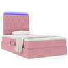 vidaXL Opbergbed met LED met matras met LED Roze 120 x 200 cm Fluweel