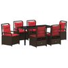vidaXL Tuin eettafelset 7 st Bruin poly rattan