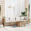 vidaXL 5-delige Loungeset met kussens poly rattan beige