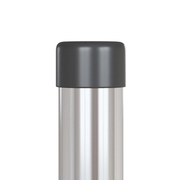 vidaXL Afrasteringspaal 2 pcs Zilver 60 cm Poedergecoat staal