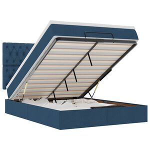 vidaXL Ottoman bed met matras 140x190cm stof blauw