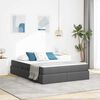 vidaXL Opbergbed met matras Donkergrijs 140 x 200 cm Polyester
