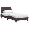 vidaXL Bed met matras "Hanko" stof donkerbruin 90x190 cm