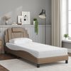 vidaXL Bed "Viana" met matras kunstleer cappuccinokleurig 90x200 cm