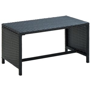 vidaXL Salontafel 70x40x38 cm poly rattan zwart