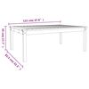 vidaXL Tuintafel 121x82,5x45 cm massief grenenhout wit