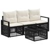 vidaXL Tuinbankenset 4 st Zwart poly rattan