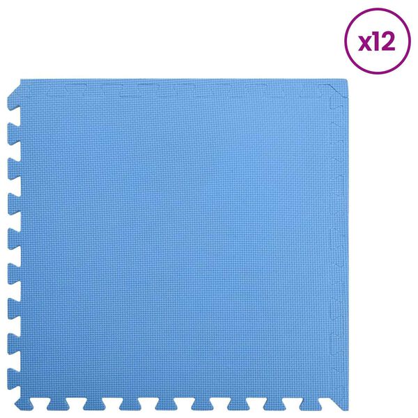 vidaXL Puzzel Oefenmatten 12 pcs Blauw 4,32 ㎡ EVA Schuim