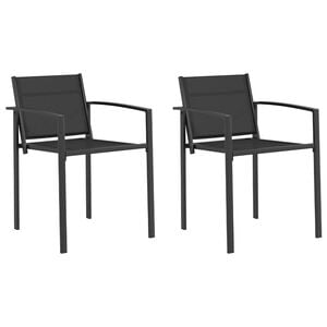 vidaXL Tuinstoelen 2 st Zwart en Anthraciet Textileen stof