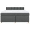 vidaXL Boxspring met matras stof donkergrijs 180x200 cm