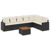 vidaXL 8-delige Loungeset met kussens poly rattan zwart