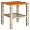 vidaXL 3-delige Bistroset met kussens poly rattan en acaciahout beige