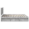 vidaXL Bedframe met hoofdeinde Beton 200 x 200 cm Massief grenenhout