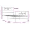 vidaXL Bedframe met hoofd- en voeteneinde metaal wit 100x200 cm