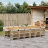 vidaXL 13-delige Tuinset met kussens poly rattan beige