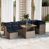 vidaXL 8-delige Loungeset met kussens poly rattan grijs