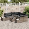 vidaXL Tuin Sofa Set met kussen met opslag 9 pcs Grijs poly rattan