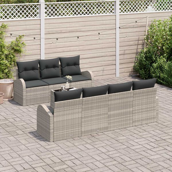 vidaXL Tuin Sofa Set Lichtgrijs 55 x 55 x 37 cm poly rattan