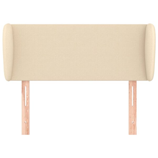 vidaXL Hoofdbord met randen 83x23x78/88 cm stof cr&egrave;mekleurig