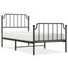 vidaXL Bedframe met hoofd- en voeteneinde&nbsp;metaal zwart 90x200 cm