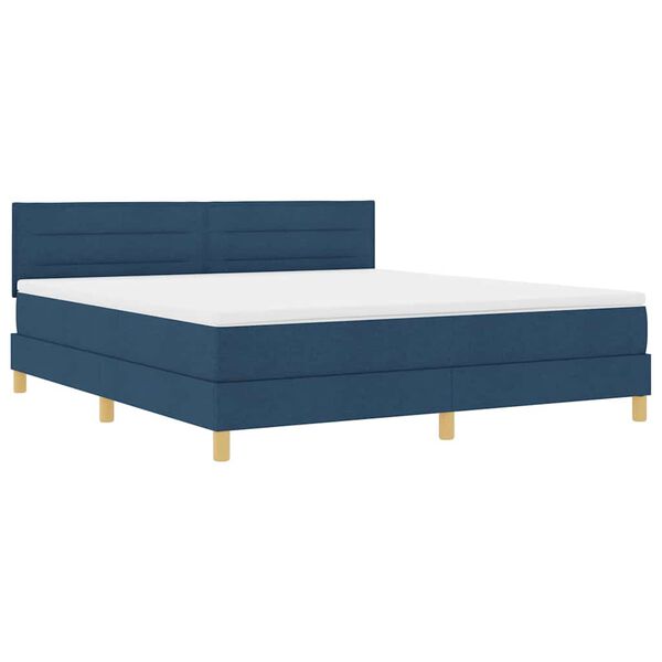 vidaXL Boxspringbed met kussen met hoofdeinde Blauw 180 x 200 cm Stof