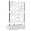 vidaXL Tuin Bloempot 2 pcs Wit 80 x 40 x 125,5 cm Staal