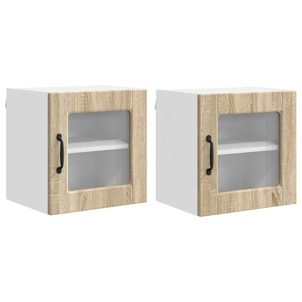 vidaXL Keukenkast 2 pcs Sonoma Eiken 40 x 31 x 40 cm Bewerkt hout