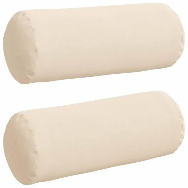 vidaXL Bolster Kussens 2 stuks Beige &Oslash; 15 x 40 cm Microvezel Stof