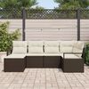 vidaXL Tuin Sofa Set met kussen met opslag 6 pcs Bruin en Cr&egrave;me