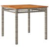 vidaXL Tuintafel 80x80x75 cm poly rattan en acaciahout grijs