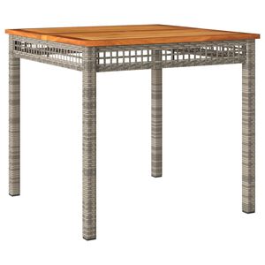 vidaXL Tuintafel 80x80x75 cm poly rattan en acaciahout grijs