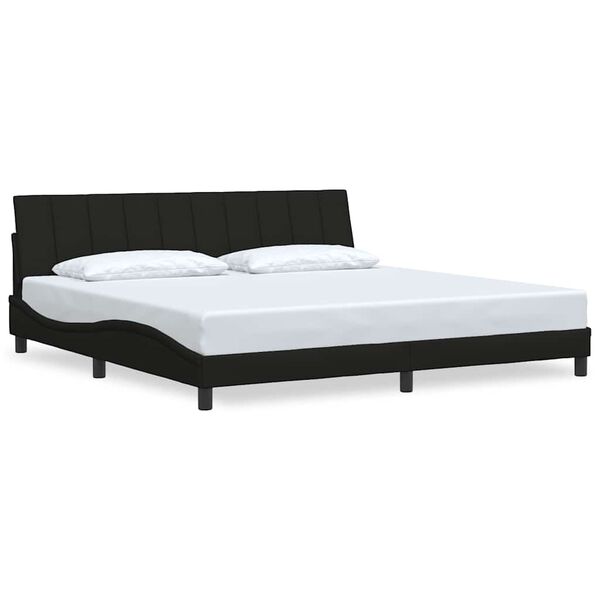 vidaXL Bedframe zonder matras "Hanko" stof zwart 200x200 cm