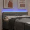 vidaXL LED Hoofdbord met LED-striplichten Lichtgrijs 160 cm Polyester