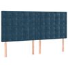 vidaXL Boxspring met matras fluweel donkerblauw 180x200 cm