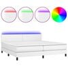 vidaXL Boxspring met matras en LED kunstleer wit 200x200 cm