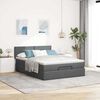 vidaXL Bed met matras 140x190 cm stof donkergrijs