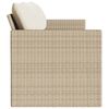 vidaXL Tuinbank 3-zits met kussens poly rattan beige