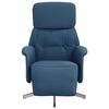 vidaXL Fauteuil verstelbaar met voetensteun stof blauw
