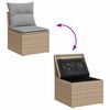 vidaXL Tuin Sofa Set met kussen met opslag 9 pcs Beige en Licht Grijs