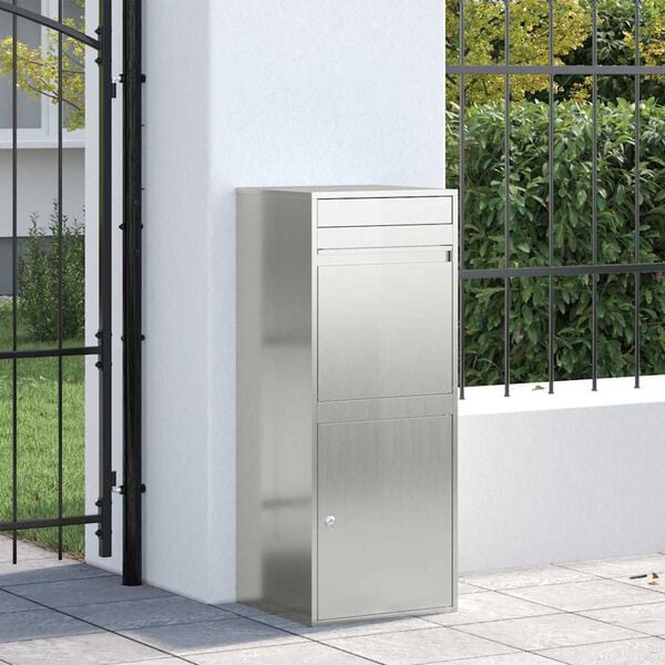 vidaXL Pakket inwerp box Zwart 41 x 38 x 103 cm Gegalvaniseerd staal