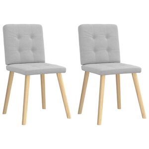 vidaXL Eetkamerstoelen 2 st stof wolk grijs