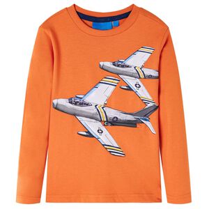 Kindershirt met lange mouwen 92 donkeroranje