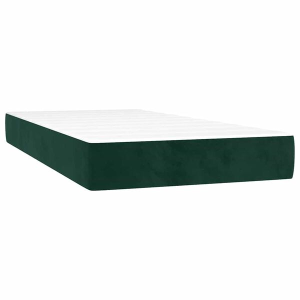 vidaXL Boxspring met matras fluweel donkergroen 90x200 cm