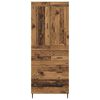 vidaXL Hoge kast met lade 2 pcs Oudhout Bewerkt hout