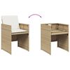 vidaXL 11-delige Tuinset met kussens poly rattan beige