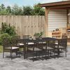 vidaXL Tuin eettafelset 9 pcs Bruin poly rattan