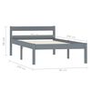 vidaXL Bedframe massief grenenhout grijs 90x200 cm