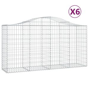 vidaXL Schanskorven 6 st gewelfd 200x50x100/120 cm ijzer